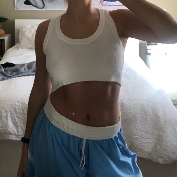 Zara white cropped ribbed tank top - Picture 3 of 3